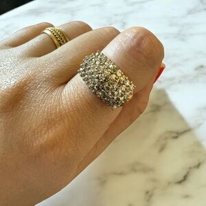 Vintage 1970's Sterling Silver Diamond Ring